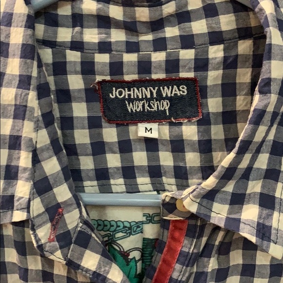 Johnny Was Blue checkered top - Picture 3 of 3